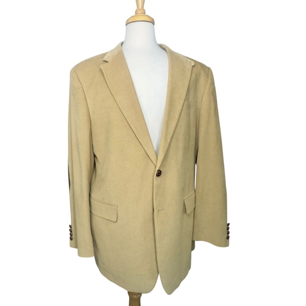 Lauren Ralph Lauren Men's Beige Cotton Sports Blazer with Elbow Patches 42L - Picture 4 of 14